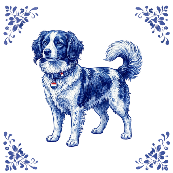 Tegeltje Delfts Blauw - Hond