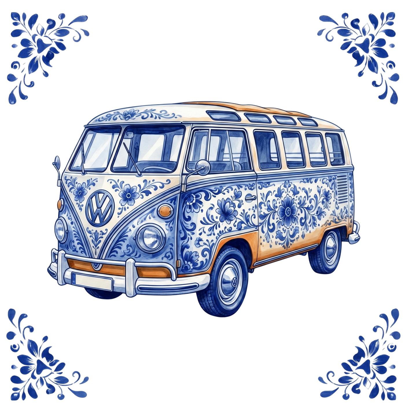 Tegeltje Delfts Blauw - Busje Antiek