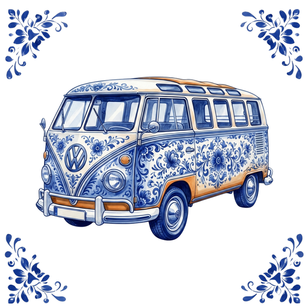 Tegeltje Delfts Blauw - Busje Antiek