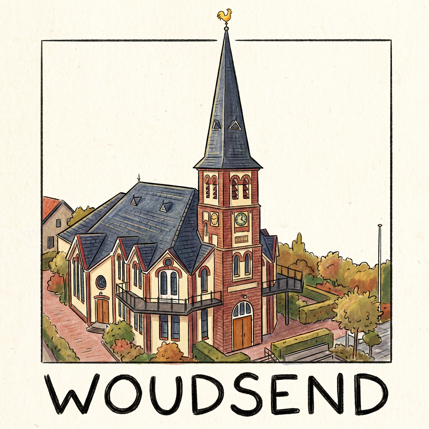 De Gereformeerde Kerk Woudsend Schetsstijl