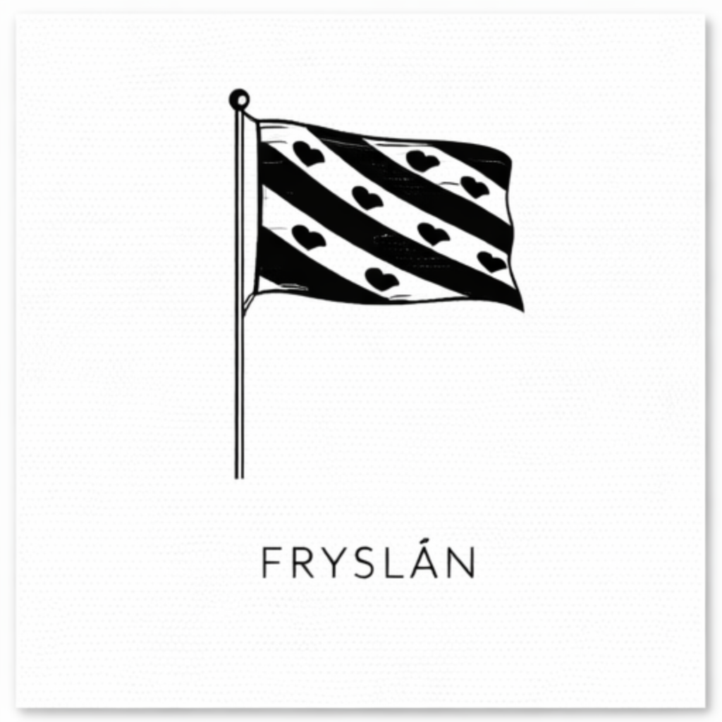 Tegeltje Zwart-Wit "Fryslán"