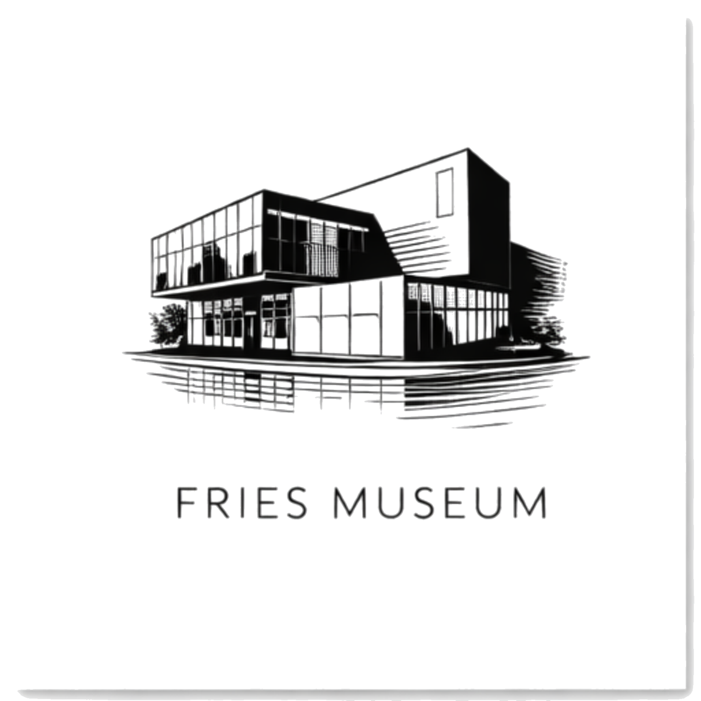 Tegeltje Zwart-Wit "Fries Museum"