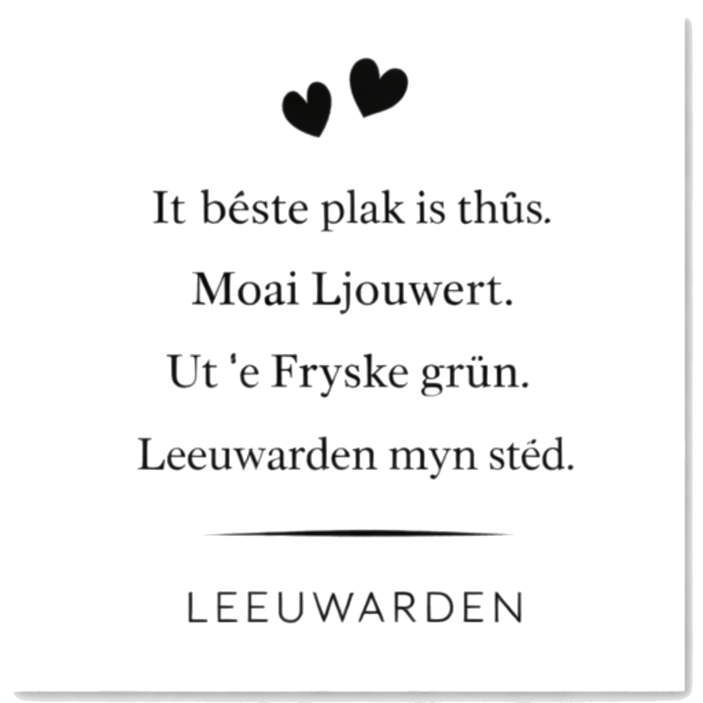 Tegeltje Zwart-Wit "Leeuwarden mijn stad"