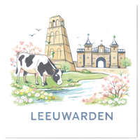 Tegeltje Waterverf "Leeuwarden" Scenery - 1