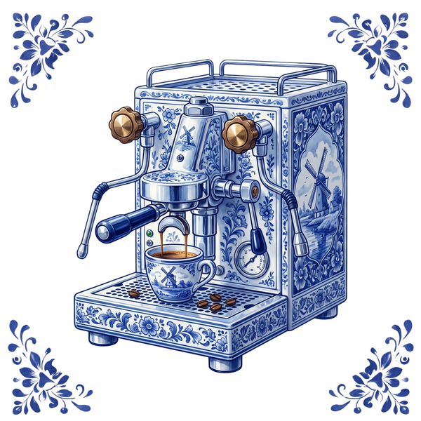 Tegeltje Delfts Blauw - Espresso Machine