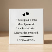 Tegeltje Zwart-Wit "Leeuwarden mijn stad" - 3