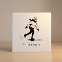 Tegeltje Zwart-Wit "Schaatsen" - 3