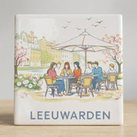 Tegeltje Waterverf "Leeuwarden" Ontmoeting - 3