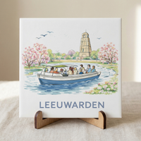 Tegeltje Waterverf "Leeuwarden" Rondvaart - 3