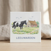 Tegeltje Waterverf "Leeuwarden" Paard - 3