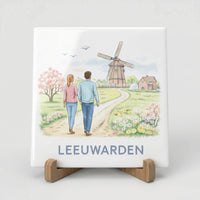 Tegeltje Waterverf "Leeuwarden" Wandeltocht - 3