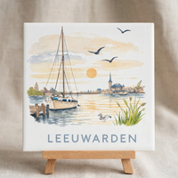 Tegeltje Waterverf "Leeuwarden" Aftocht - 3