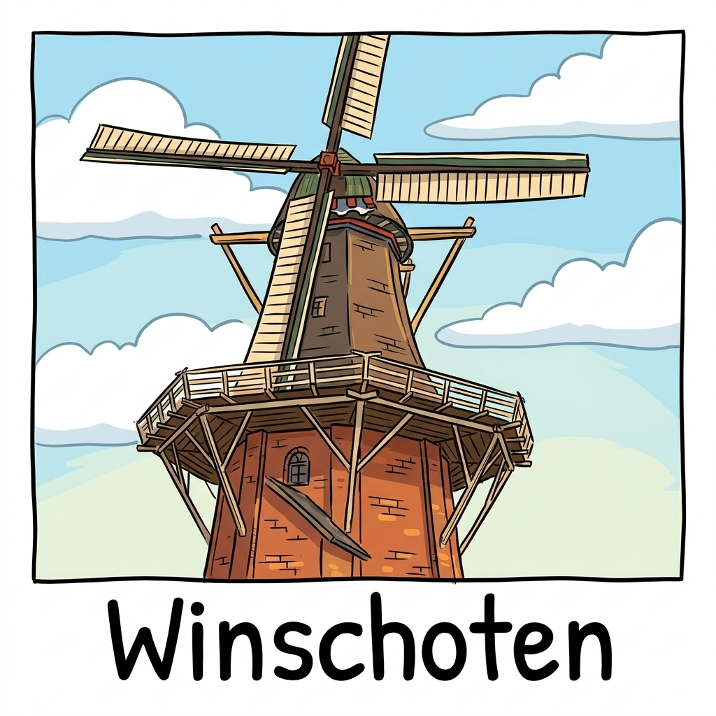 Molen Berg Winschoten Cartoon