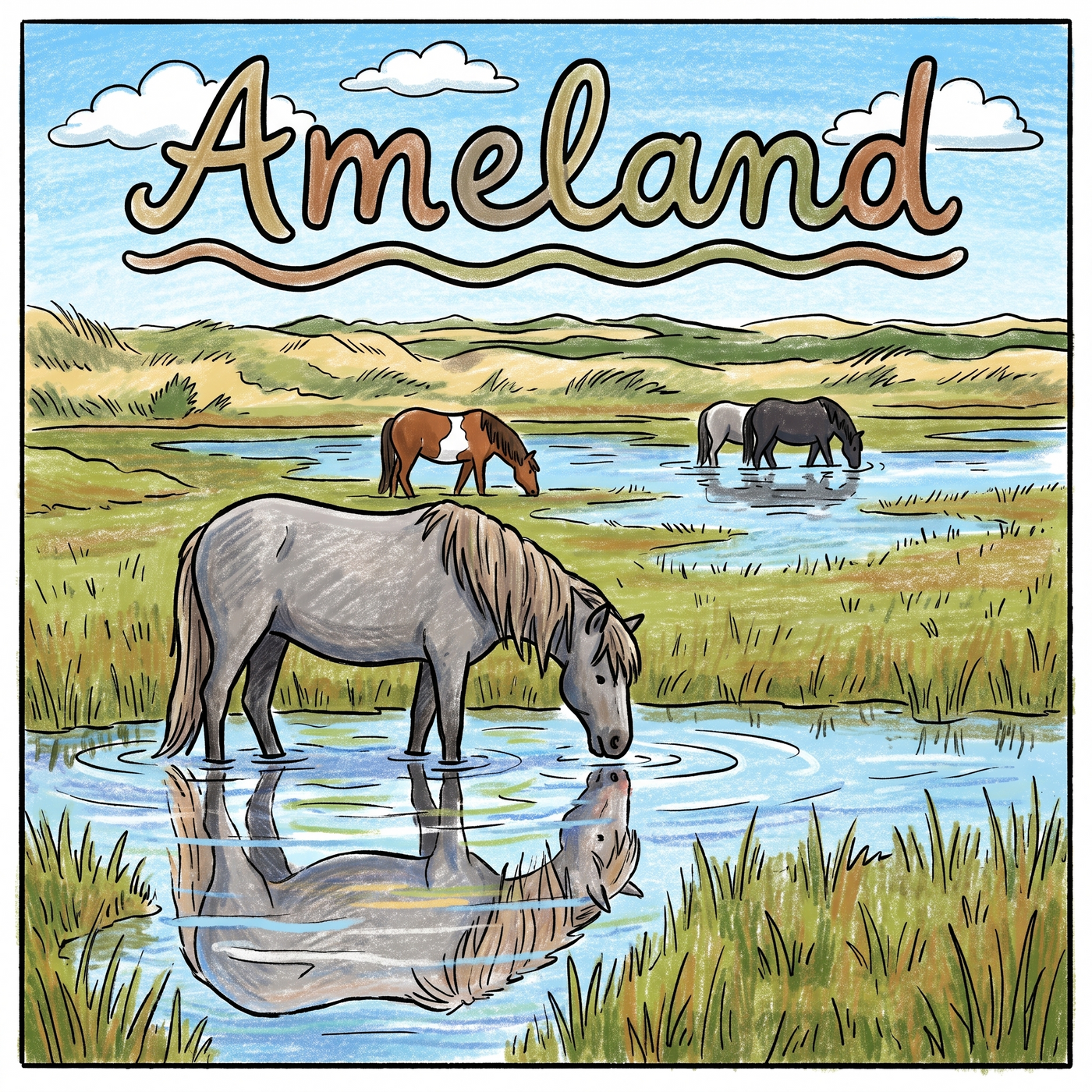 Cartoon - Wilde paarden