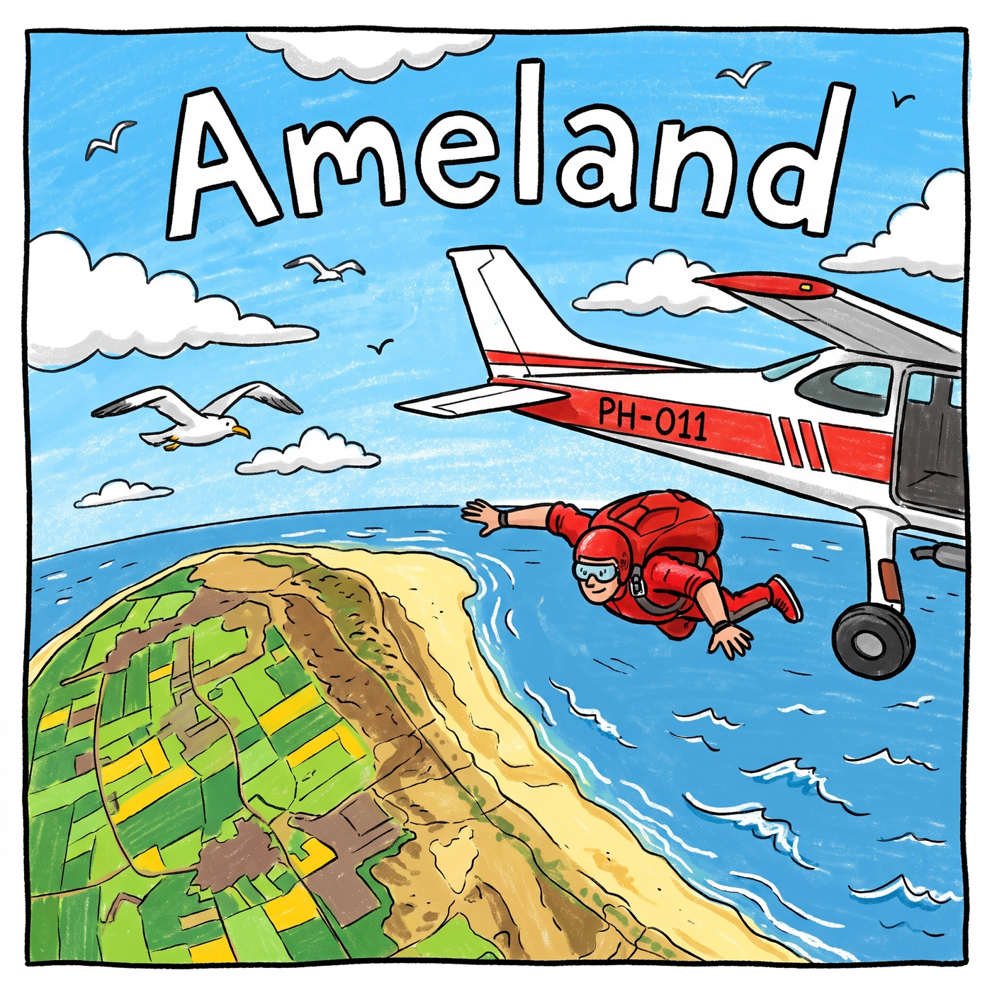 Cartoon - Parachute springen