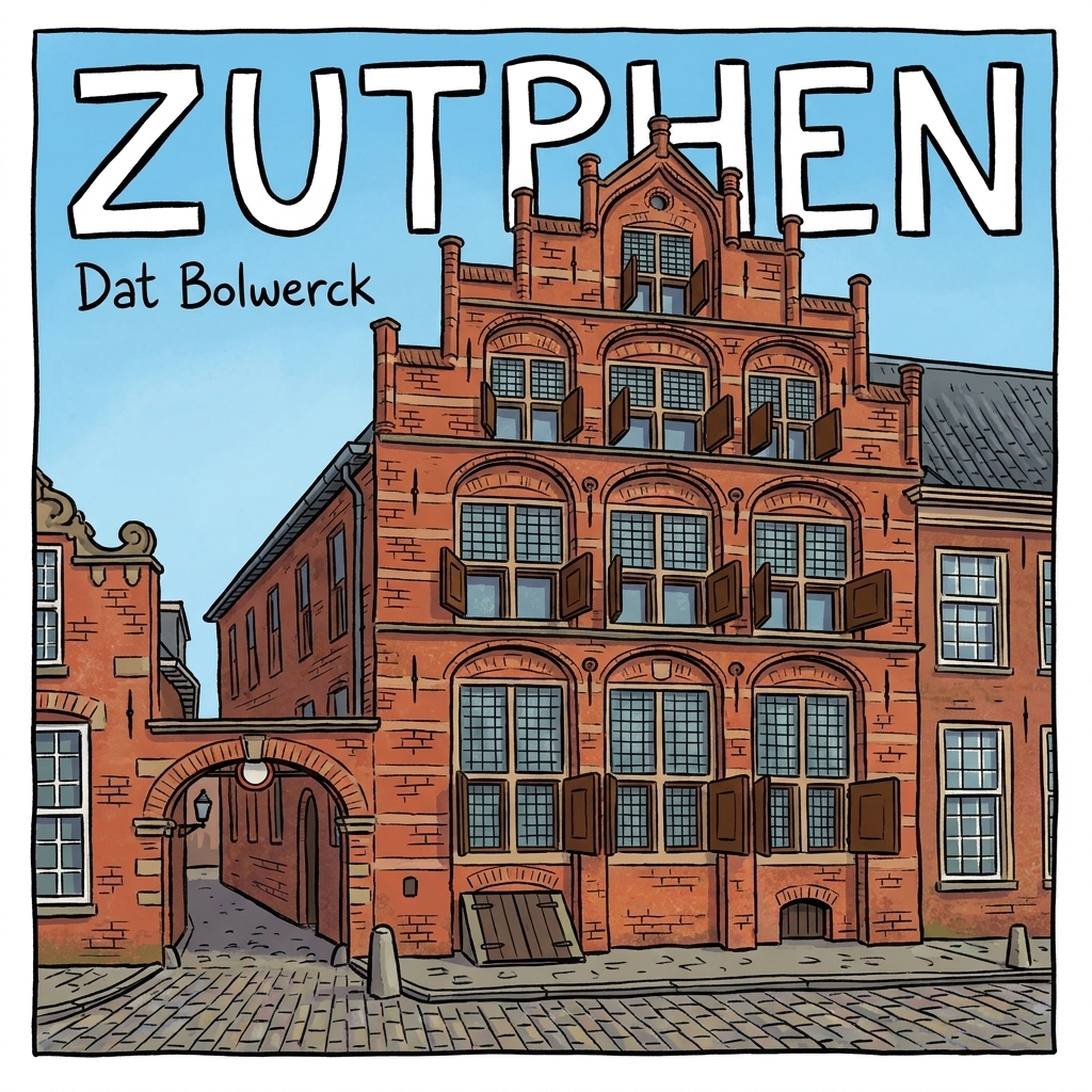 Zutphen - Cartoon Tegeltje - Dat Bolwerck