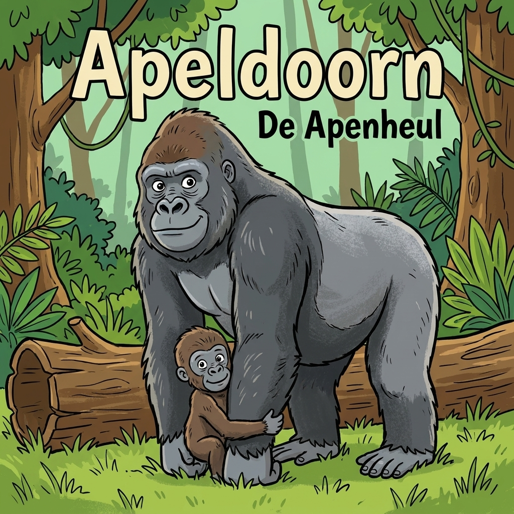 Apeldoorn - Cartoon Tegeltje - De Apenheul