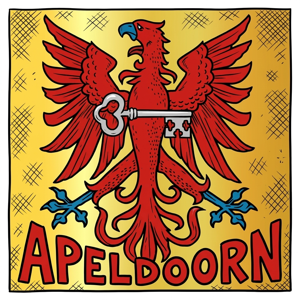 Apeldoorn - Cartoon Tegeltje - Wapen