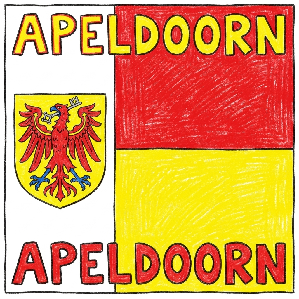 Apeldoorn - Cartoon Tegeltje - Vlag