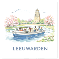 Tegeltje Waterverf "Leeuwarden" Rondvaart - 1