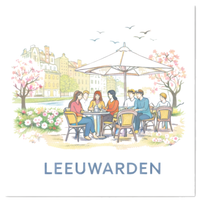 Tegeltje Waterverf "Leeuwarden" Ontmoeting - 1