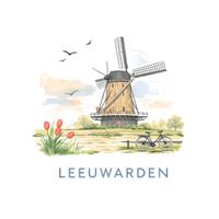 Tegeltje Waterverf "Leeuwarden" Molenaar - 1