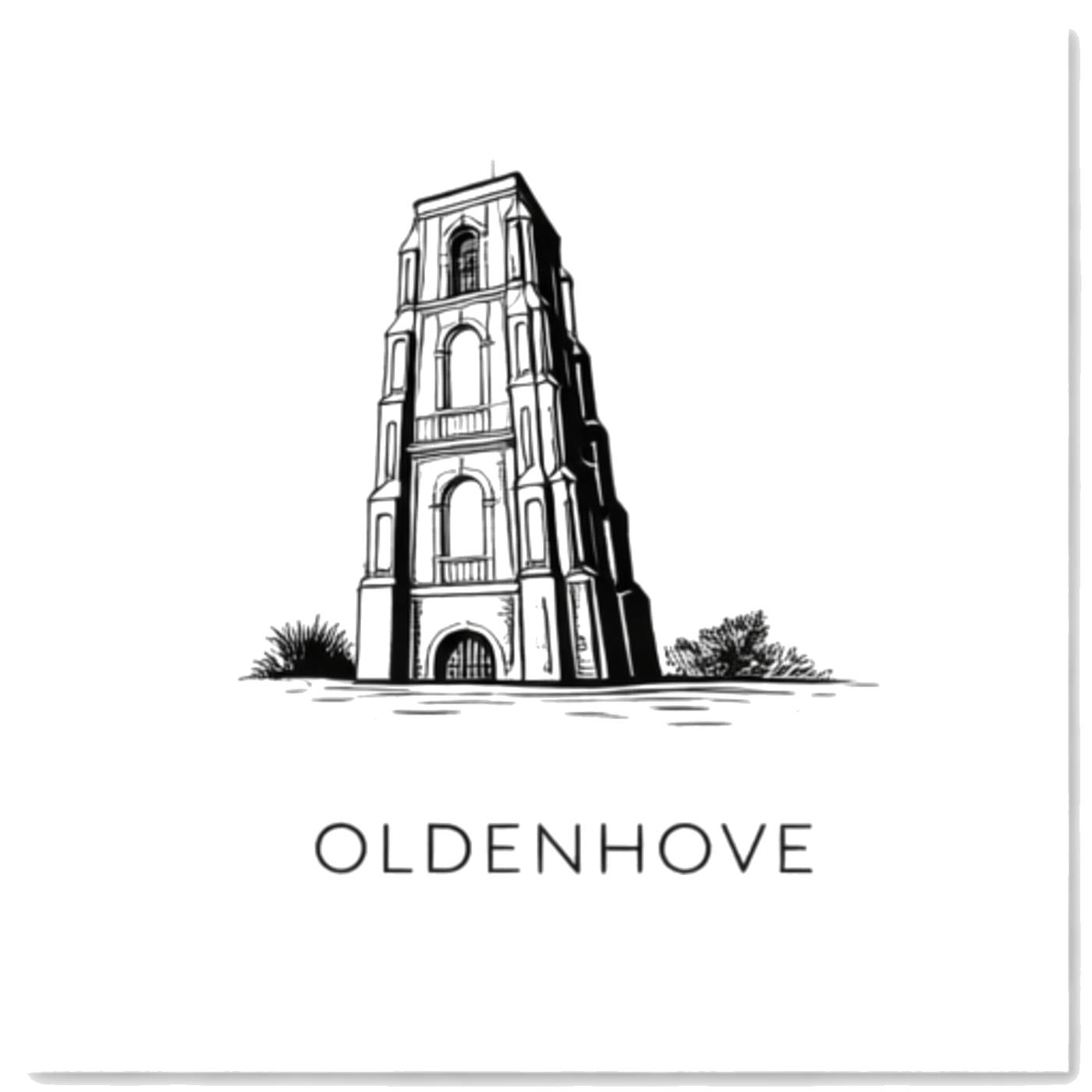 Tegeltje Zwart-Wit "Oldenhove"