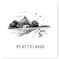 Tegeltje Zwart-Wit "Platteland" - 1