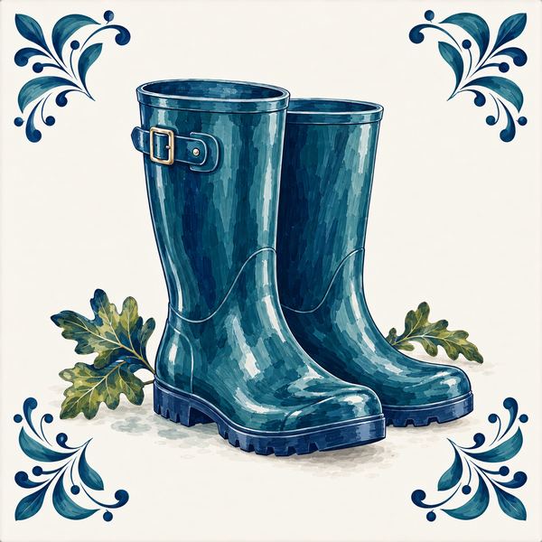 Tegeltje Herfst - Regenlaarzen