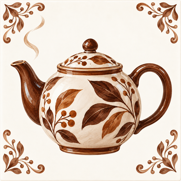 Tegeltje Herfst - Theepot